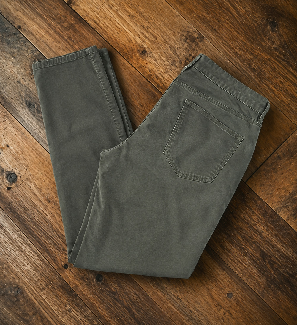 Flint and Tinder 365 5-Pocket Pant Washed Green Athletic Tapered 34x32 EUC